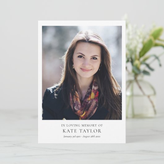 Moderne foto herdenkingsdag van het leven programmakaart (Staand voorkant)