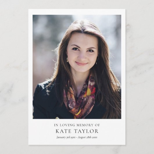 Moderne foto herdenkingsdag van het leven programmakaart (Voorkant)