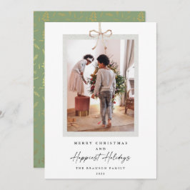 Moderne foto het gelukkigste kerst feestdagenkaart