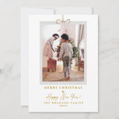 Moderne foto het gelukkigste kerst feestdagenkaart (Voorkant)