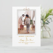 Moderne foto het gelukkigste kerst feestdagenkaart (Staand voorkant)