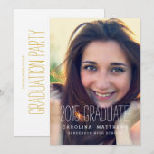 Moderne Foto High School Graduation Party nodigt u Kaart (Voorkant / Achterkant)