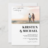 Moderne Foto Hochzeitskarte Einladung Kaart (Voorkant)