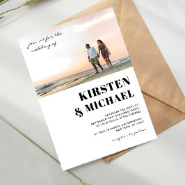 Moderne Foto Hochzeitskarte Einladung Kaart