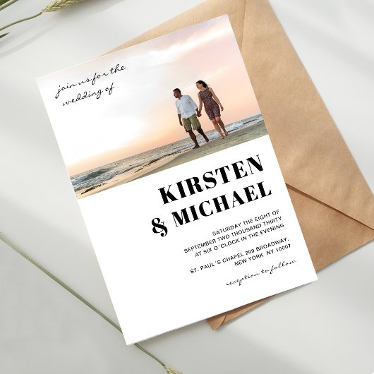 Moderne Foto Hochzeitskarte Einladung Kaart