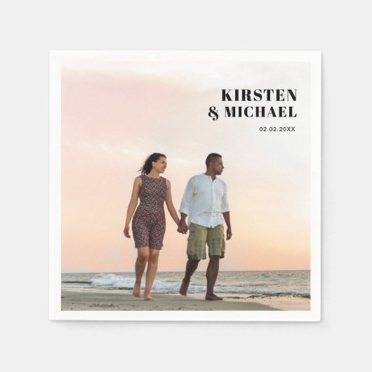 Moderne Foto Hochzeitskarte  Einladung Servet (Voorkant)