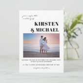 Moderne Foto Hochzeitskarte Kaart (Staand voorkant)