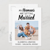 Moderne foto-hondenweddenschap bespaart de datum aankondigingskaart (Voorkant / Achterkant)