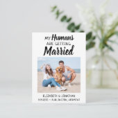 Moderne foto-hondenweddenschap bespaart de datum aankondigingskaart (Staand voorkant)