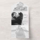 Moderne foto-huwelijk all in one uitnodiging (Binnen)