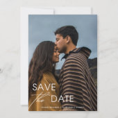 Moderne foto-huwelijk & minimalistische 'Save the  Kaart (Voorkant)