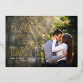 Moderne foto huwelijksaankondiging folie uitnodiging (Voorkant)