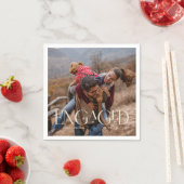 Moderne foto-huwelijksaanzoek bewerkbare kleurlaag servet (Insitu)