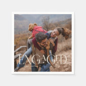 Moderne foto-huwelijksaanzoek bewerkbare kleurlaag servet (Voorkant)