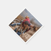 Moderne foto-huwelijksaanzoek bewerkbare kleurlaag servet (Hoek)