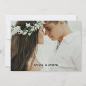 Moderne foto-huwelijksuitnodiging met initialen kaart (Achterkant)