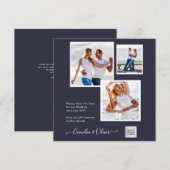 Moderne FOTO Huwelijksuitnodiging QR CODE RSVP Bla (Voorkant / Achterkant)