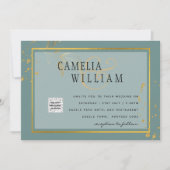 Moderne FOTO Huwelijksuitnodiging QR CODE Rsvp Gro (Voorkant)