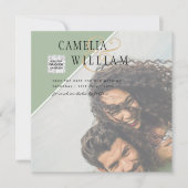 Moderne FOTO Huwelijksuitnodiging QR CODE Rsvp Gro (Voorkant)