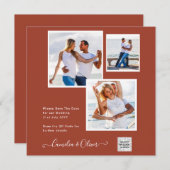 Moderne FOTO Huwelijksuitnodiging QR CODE RSVP Kan (Voorkant / Achterkant)