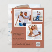 Moderne FOTO Huwelijksuitnodiging QR CODE RSVP Kan (Voorkant / Achterkant)