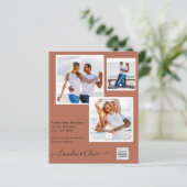 Moderne FOTO Huwelijksuitnodiging QR CODE RSVP Kan (Staand voorkant)