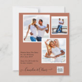 Moderne FOTO Huwelijksuitnodiging QR CODE RSVP Kan (Voorkant)