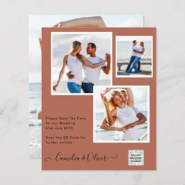 Moderne FOTO Huwelijksuitnodiging QR CODE RSVP Kan