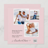 Moderne FOTO Huwelijksuitnodiging QR CODE RSVP Roz (Voorkant / Achterkant)