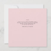 Moderne FOTO Huwelijksuitnodiging QR CODE RSVP Roz (Achterkant)