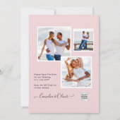 Moderne FOTO Huwelijksuitnodiging QR CODE RSVP Roz Kaart (Voorkant)