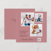 Moderne FOTO Huwelijksuitnodiging QR CODE RSVP Sto (Voorkant / Achterkant)