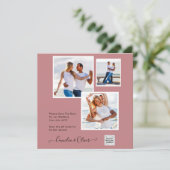Moderne FOTO Huwelijksuitnodiging QR CODE RSVP Sto (Staand voorkant)