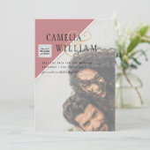 Moderne FOTO Huwelijksuitnodiging QR CODE RSVP Sto Kaart (Staand voorkant)