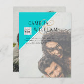 Moderne FOTO Huwelijksuitnodiging QR CODE RSVP TEA (Voorkant / Achterkant)