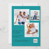 Moderne FOTO Huwelijksuitnodiging QR CODE RSVP TEA Kaart (Voorkant)