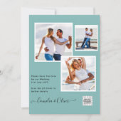 Moderne FOTO Huwelijksuitnodiging QR CODE RSVP TEA Kaart (Voorkant)