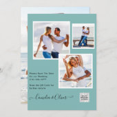 Moderne FOTO Huwelijksuitnodiging QR CODE RSVP TEA Kaart (Voorkant / Achterkant)