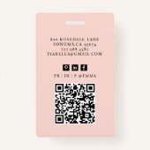Moderne foto ID badge minimalistische zakelijke QR (Achterkant)
