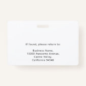 Moderne foto-ID Bedrijfs Logo Naam Functie Titel Badge (Achterkant)