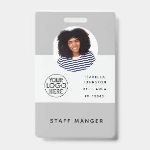 Moderne foto ID-logo van werknemer QR-barcode gr Badge