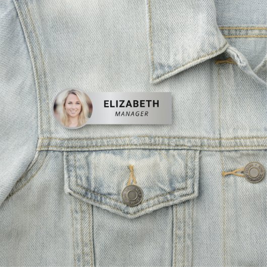 Moderne foto-id Silver Naamplaatje (In situ)