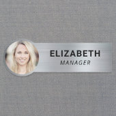 Moderne foto-id Silver Naamplaatje