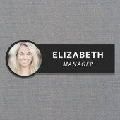 Moderne foto-ID zwart Naamplaatje