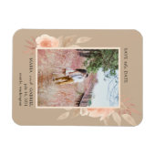 Moderne foto in beige lijst. Blush roze Bloem Magneet (Horizontaal)