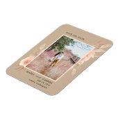 Moderne foto in beige lijst. Blush roze Bloem Magneet (Linkerzijde)