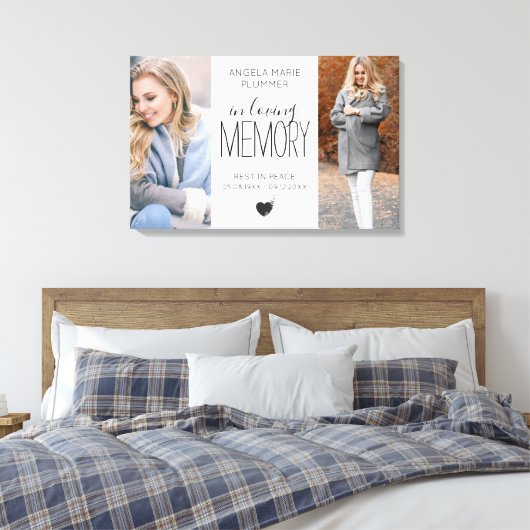 Moderne foto in liefdevol geheugen canvas afdruk (Insitu (Slaapkamer))