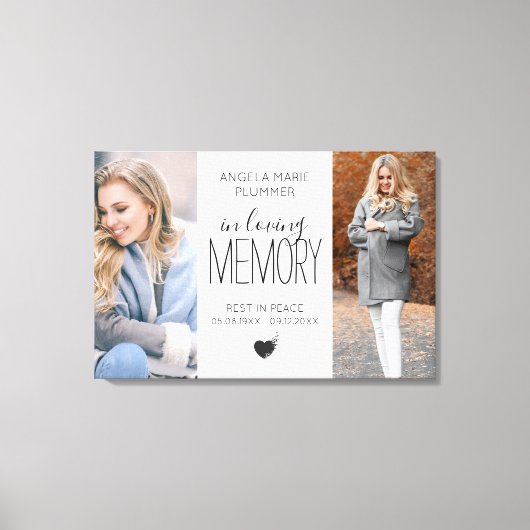 Moderne foto in liefdevolle herinnering eerbetoon canvas afdruk (Voorkant)