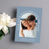 Moderne foto-ingang QR-code bestemming bruiloft Save The Date