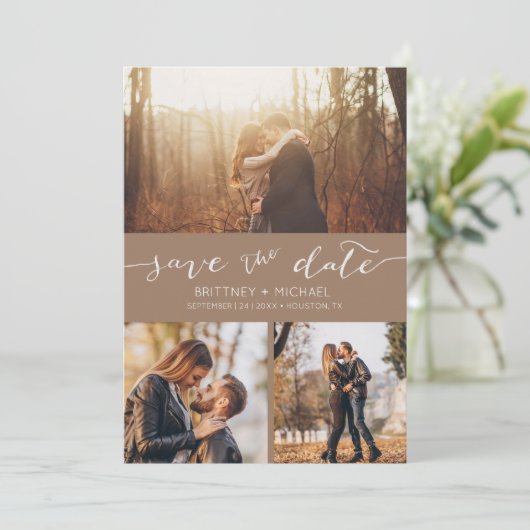 Moderne foto-inkeping opslaan Datum Aankondiging (Staand voorkant)